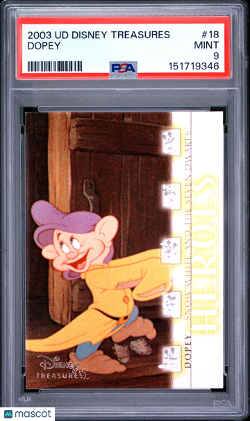 2003 Upper Deck Disney Treasures Dopey #18 PSA 9