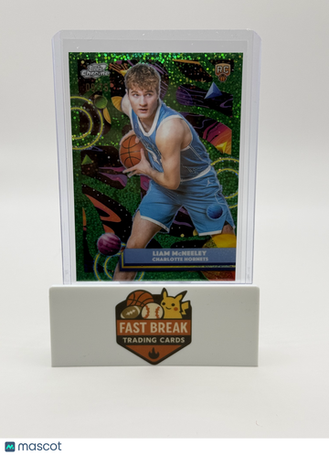 2026 Topps Chrome Cosmic Basketball Liam McNeeley #153 Green Speckle /75 RC
