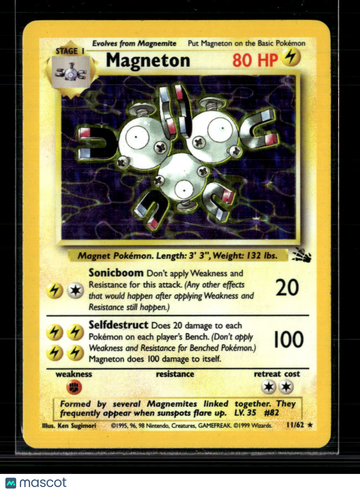 1999 Fossil Magneton Holo Rare #11/62