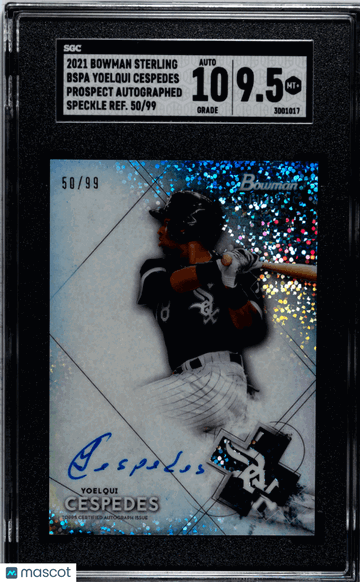 2021 Bowman Sterling Yoelqui Cespedes #BSPA-YC Prospect Autograph Speckle Refractor 99 /99 SGC 9.5 Auto 10