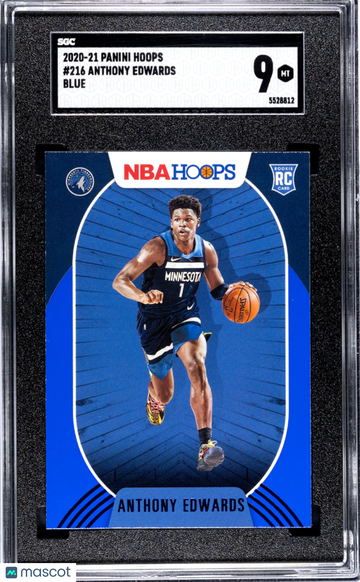 2020 Panini Hoops Anthony Edwards #216 Blue SGC 9