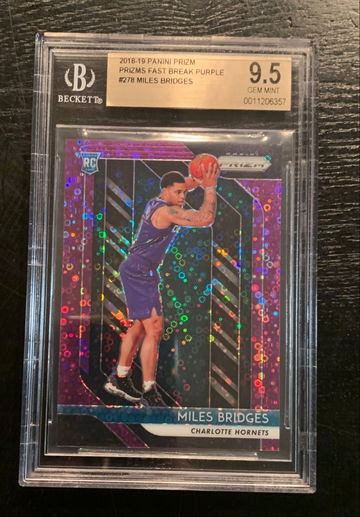 2018 Prizm Miles Bridges Fast Break Purple /75 BGS 9.5 Gem Mint 