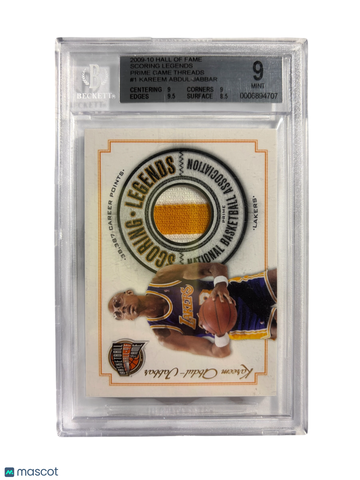 2009 Hall of Fame Scoring Legends Game Threads Prime Kareem Abdul-Jabbar #1 BGS 9
