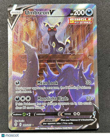 2021 Evolving Skies Umbreon V Holo Rare #189/203