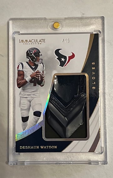2019 Immaculate DeShaun Watson Gold  Gloves Patch 1/5 JERSEY NUMBER MATCH TEXANS