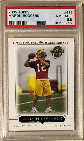 2005 Topps #431 Aaron Rodgers rookie card PSA 8.5