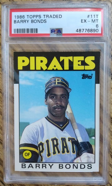 1986 Topps Traded Barry Bonds Rookie PSA 6