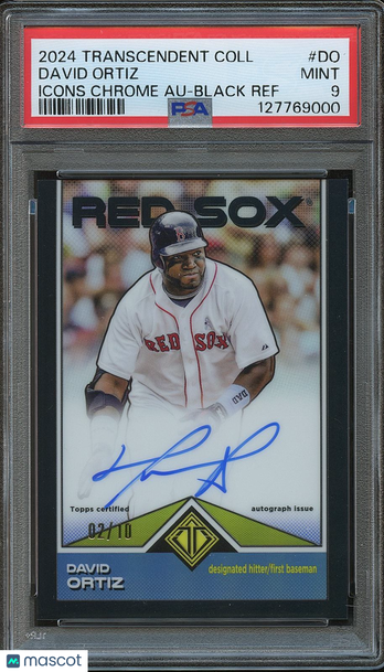 2024 Topps Transcendent Collection David Ortiz #TCBA-DO Black Refractor Parallel/Variety Insert PSA 9