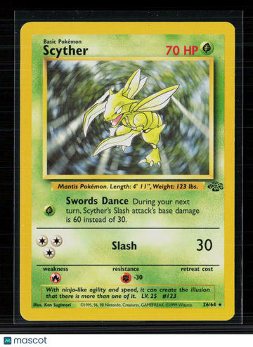 1999 Jungle Scyther Rare #26/64