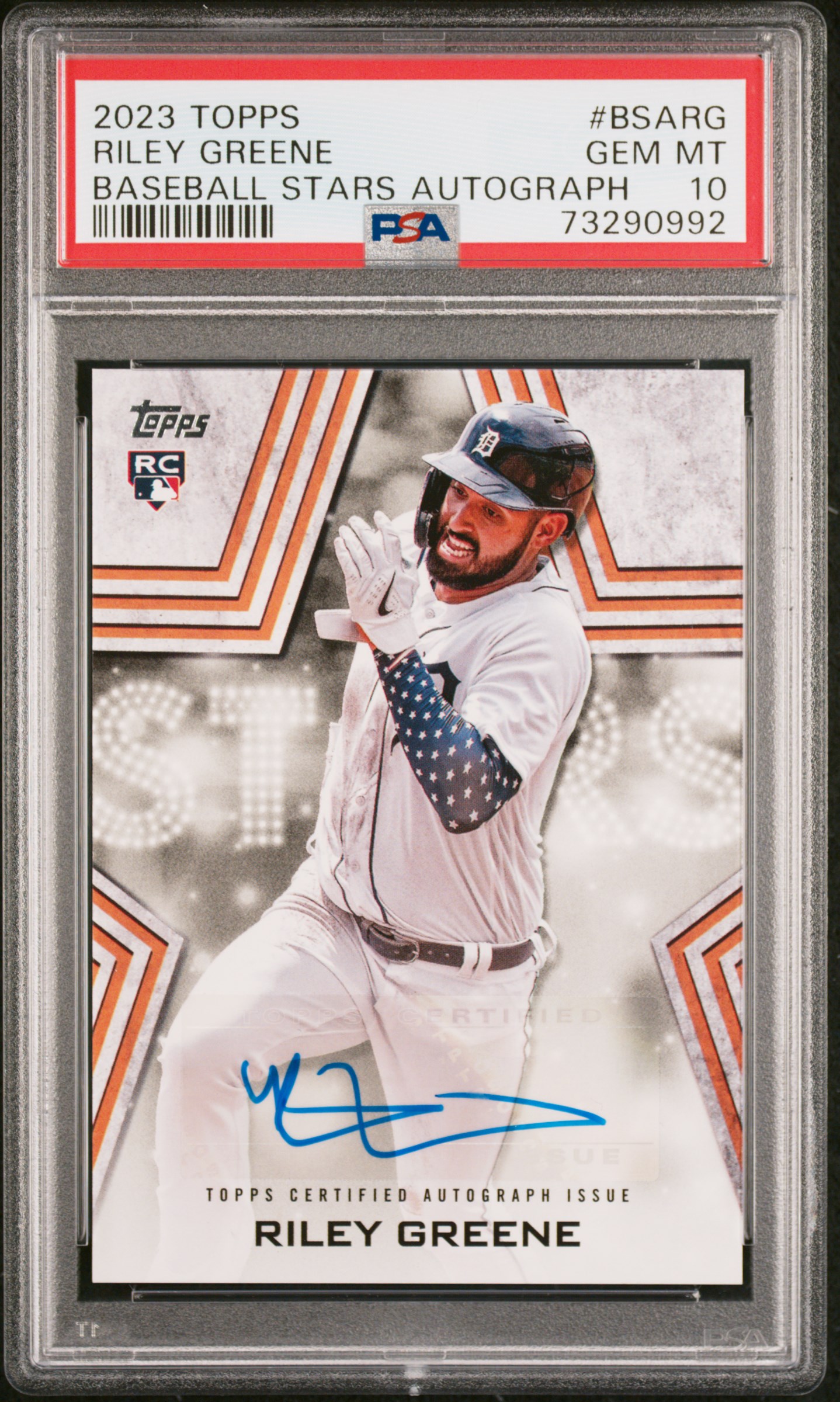 2023 Riley Greene 2023 Topps Baseball Stars Autographs  #BSARG  PSA 10