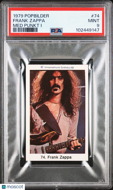 1979 Popbilder Popbilder Med Punkt I Frank Zappa #74 PSA 9