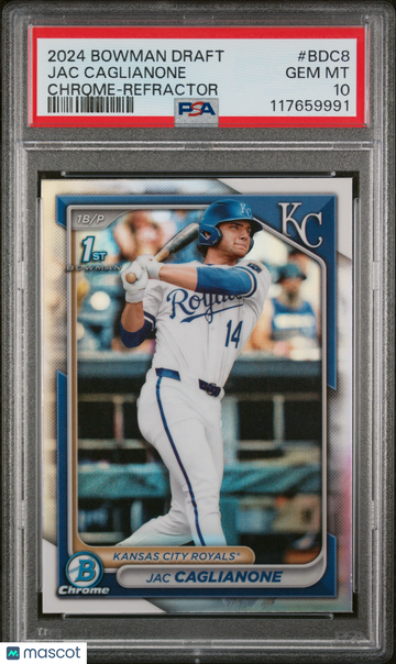 2024 Bowman Draft Jac Caglianone #BDC8 Chrome Refractor PSA 10