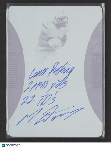 2015 Leaf Trinity Football Mike Davis #TS-MD1 Cyan Printing Plate Printing Plate