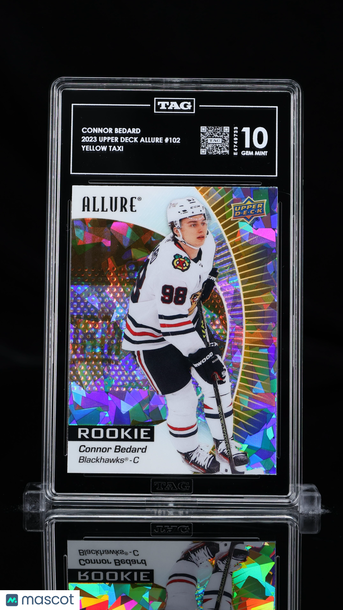 2023 Upper Deck Allure Connor Bedard #102 Yellow Taxi Rookie TAG 10