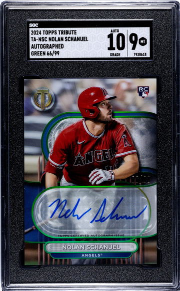 2024 Topps Tribute #TA-NSC Nolan Schanuel Auto. Green /99 SGC 9