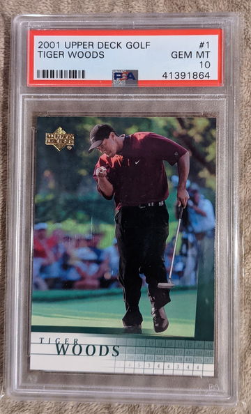 2001 Upper Deck Tiger Woods Rookie PSA 10