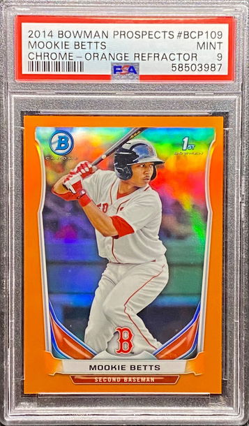 2014 Bowman Chrome Mookie Betts Orange Refractor 1st Bowman PSA 9 Mint