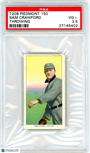 1909-11 T206 Piedmont 150 Sam Crawford Throwing PSA 3.5