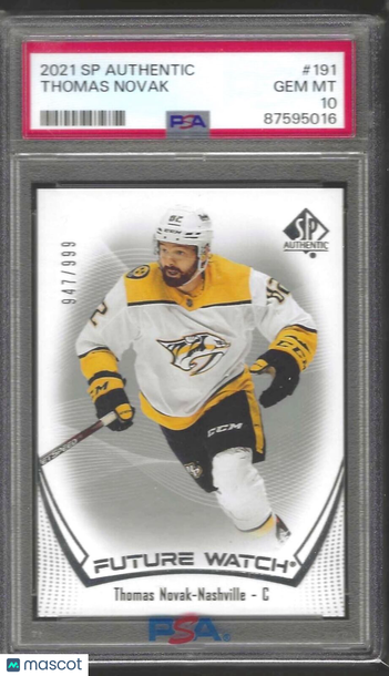 2021 SP Authentic Thomas Novak #191 PSA 10