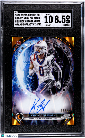 2024 Topps Cosmic Chrome Keon Coleman #EQA-KC Equinox Autograph Orange Galactic Refractor SGC 8.5 Auto 10