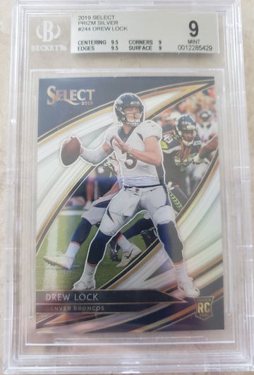 Drew Lock 2019 Select Silver Field Level BGS 9 Almost Gem 0.5 away
