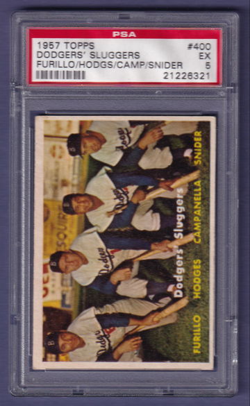 1957 Topps #400 Dodgers' Sluggers PSA 5