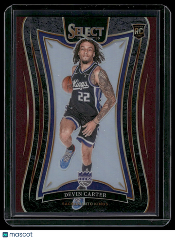 2025 Panini Select Basketball Devin Carter #381 Maroon Prizm /85 RC