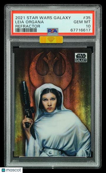 2021 Topps Chrome Star Wars Galaxy Princess Leia #35 Refractor MBA 10