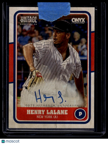 2025 Onyx Vintage Extended Henry Lalane #VAHELA Autographs AU