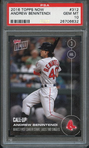 Andrew Benintendi 2016 Topps Now #312 Call Up Rookie PSA 10