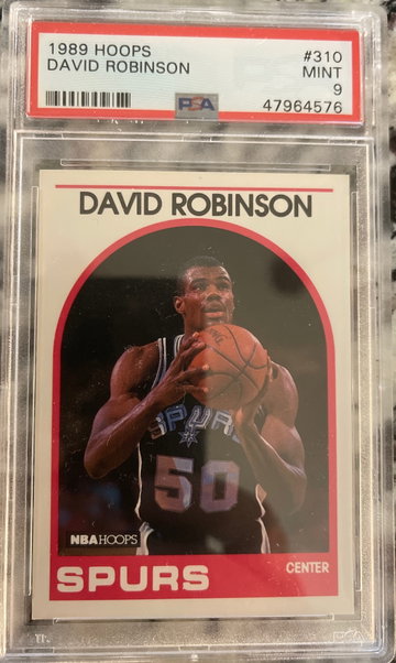 1989 Hoops #310 David Robinson Rookie Card PSA 9
