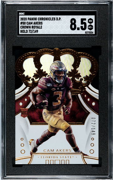 2020 Chronicles DP #50 Cam Akers Crown Royale Holo SGC 8.5 72/149