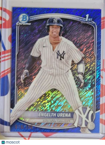 2025 Bowman - Chrome Prospects Blue Shimmer Refractor Engelth Urena #BCP-16