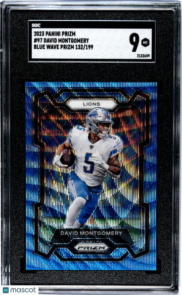 2023 Panini Prizm David Montgomery #97 Blue Wave /199 SGC 9