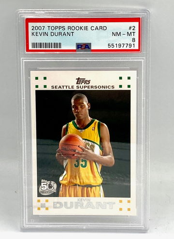 Kevin Durant RC 2007 PSA 8 Topps #2  Factory Set (White)
