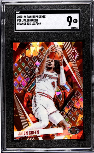 2023-24 Panini Phoenix Orange Ice Jalen Green #58 /249 SGC 9