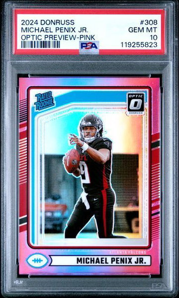 2024 Donruss | Rookie Michael Penix JR | Optic Preview Pink | PSA 10 | #308