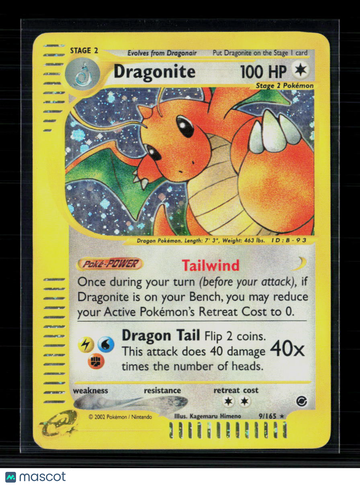 2002 Expedition Base Set Dragonite Holo Rare #9/165