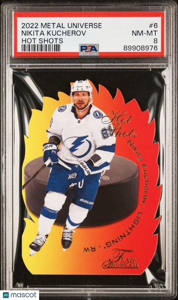 2022 Skybox Metal Universe Hot Shots Nikita Kucherov #6 PSA 8