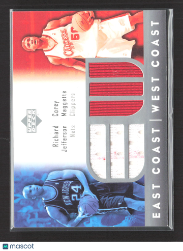 2004 Upper Deck East Coast West Coast Richard Jefferson Corey Maggette #EW-JM Shooting Shirt Game-Used Jersey