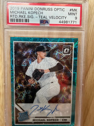 2019 Michael Kopech Optic  Teal auto rc /35 PSA 9
