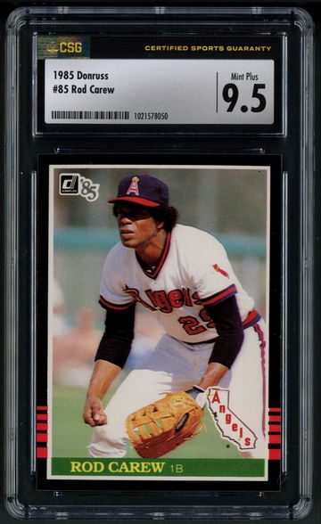 1985 Donruss Rod Carew #85 CSG 9.5 Mint+ California Angels
