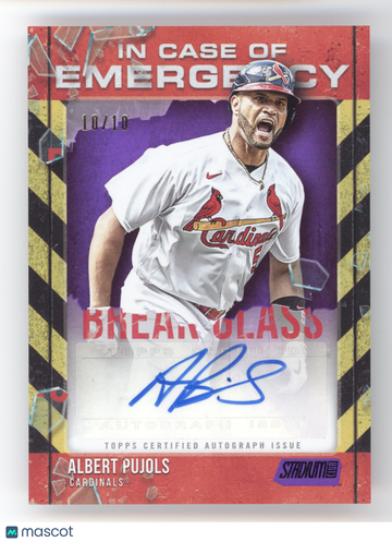 2025 Topps Stadium Club In Case of Emergency Auto Albert Pujols #ICOEA-AP Purple /10