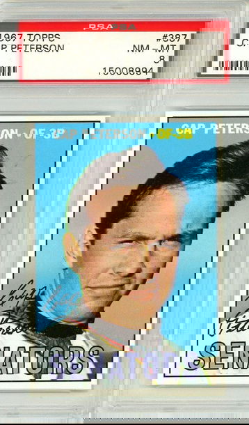 1967 Topps Cap Peterson #387 PSA 8 P1304