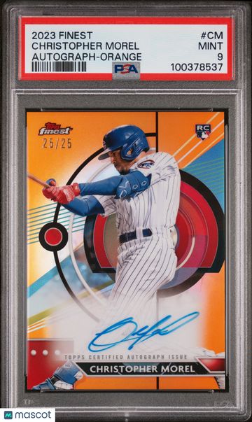 2023 Topps Finest Finest Autographs Christopher Morel #CM Orange /25 PSA 9