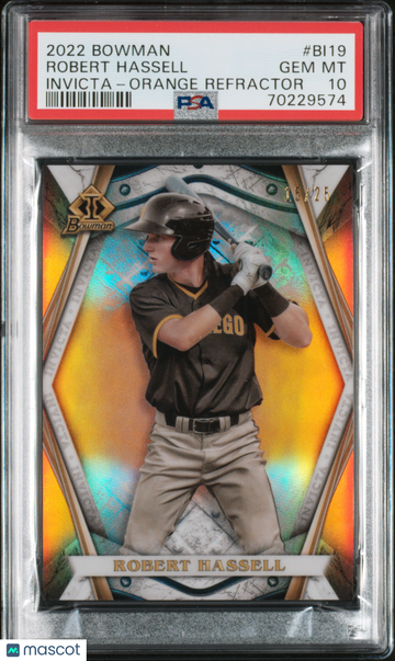 2022 Bowman Invicta Robert Hassell #BI19 Orange Refractor /25 PSA 10