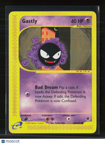 Pokemon 2002 Expedition Base Set Gastly #109/165