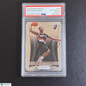 2012 Panini Prizm Damian Lillard #245 PSA A Auto 9