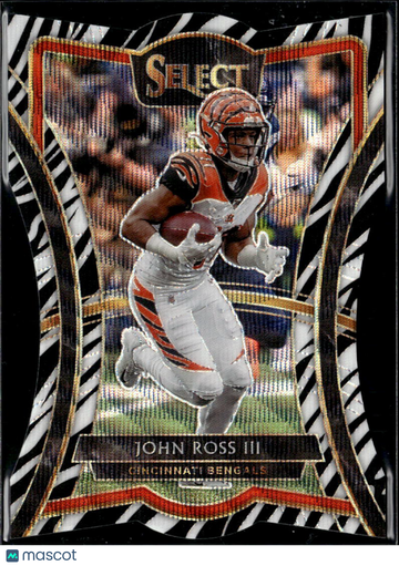 John Ross III 2020 Panini Select Prizm Premier Level Zebra Cincinnati Bengals