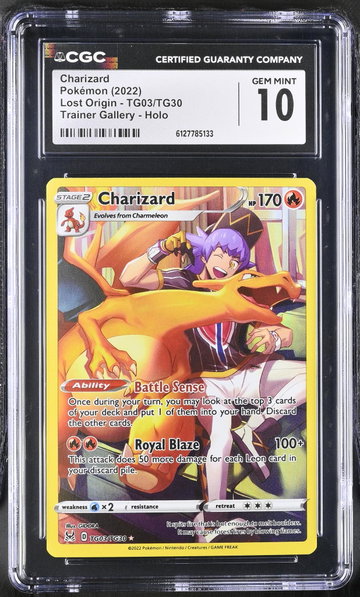 2022 Pokemon #TG03/TG30 Charizard Trainer Gallery CGC 10